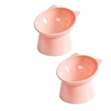 Imagem de Comedouro Bebedouro Elevado Anti Engasgo Pet Gato Cachorro Kit e Unidade(2 unidades,Rosa-claro)