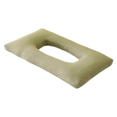 Imagem de Ｂｅｓｇａ Travesseiro de dormir lateral, suporte cervical macio e confortável para roupa de cama, protetores auriculares, uso de fone de ouvido, 46 ​​cm x 26 cm, Verde