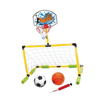 Imagem de TTETTZ Conjunto de polo aquático inflável, brinquedo flutuante para piscina, futebol, portátil, multifuncional, jogos de piscina de verão, brinquedos para, 56x48x78cm