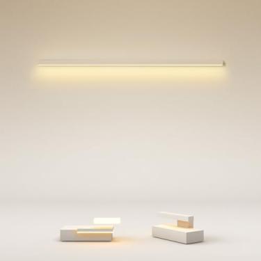 Imagem de GZZBMY Luzes de parede de LED com faixa longa moderna e simples de alumínio arandela luz de cabeceira lâmpada de arandela linear para quarto, sala de estar, corredor, escadas, varanda (luz branca