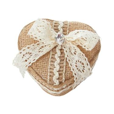 Imagem de kowaku Caixa de alianças de casamento com laço de renda para noiva, decoração estilo, organizador, porta-bugigangas para proposta de casamento e