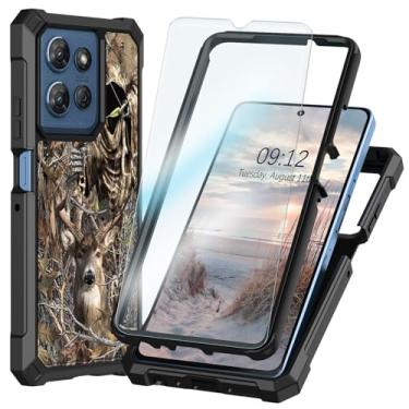 Imagem de Capa para Motorola Moto G Stylus 5G 2025 com protetor de tela, proteção total à prova de choque de grau militar, amortecedor de silicone e parte traseira rígida de policarbonato para Moto G Stylus 5G