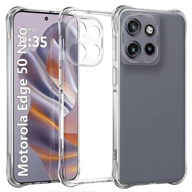 Imagem de USTIYA Capa para Motorola Moto Edge 50 Neo Clear TPU quatro cantos capa de proteção de grau militar transparente macia
