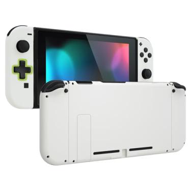 Imagem de eXtremeRate Conjunto completo personalizado para Nintendo Switch, placa traseira de console de substituição com aderência suave ao toque, caixa de controle portátil NS Joycon com botões para Nintendo Switch – Branco