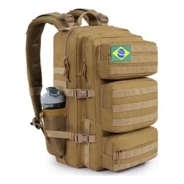 Imagem de Mochila Esportiva 60 Litros Tática Grande Impermeável Patch Brasil - Y