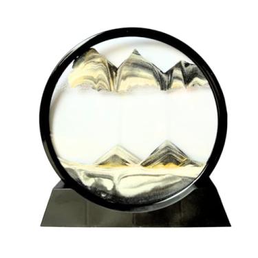 Imagem de Pintura de Areia Vidro Ampulheta 3D Criativa Decoração Casa Enfeite Ampulheta Sala Escritório(Preto,Pequeno)