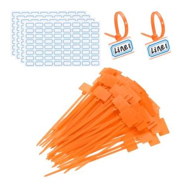 Imagem de PATIKIL Abraçadeiras com zíper de 10 cm, 200 peças, etiquetas de fio de nylon, etiquetas de marcação de fio de nylon, tiras de plástico autobloqueadas, escreva com etiquetas de papel para marcação