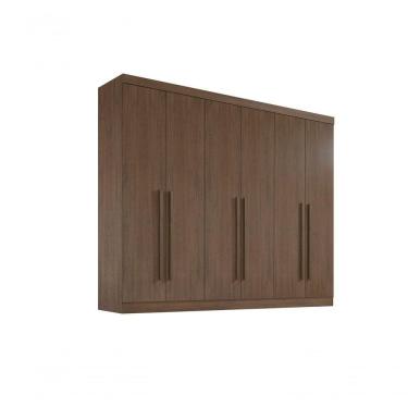 Imagem de Roupeiro 6 Portas 6 Gavetas Com Pés Da Vinci Plus - D` Doro Castanho