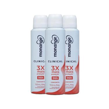 Imagem de Kit Desodorante Aerosol Monange Clinical Conforto 150ml - 3 Unidades