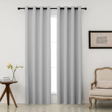 Imagem de Cortinas Blackout Pickluc Grommet, 213 cm de comprimento, cinza claro, 2 painéis