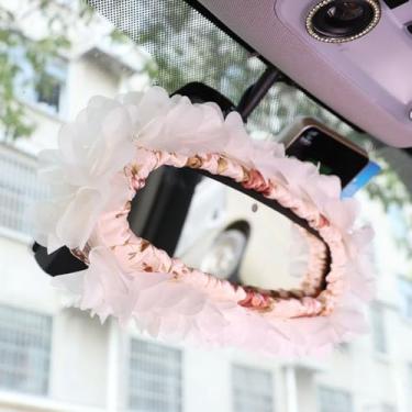 Imagem de Capa de espelho retrovisor de carro, linda decoração de pétala interior automotivo elástico confortável protetor de espelho retrovisor acessórios decorativos (10)