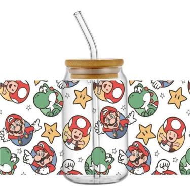 Imagem de Adesivo De Caneca Impermeável UV DTF Super Mario Racing Para Vidro Lib