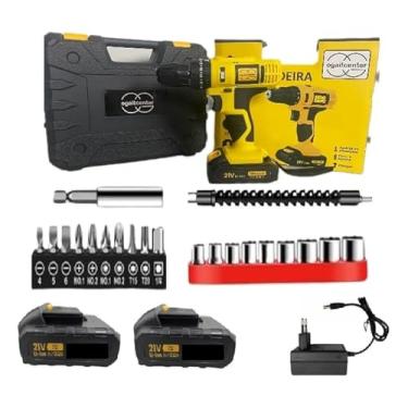 Imagem de Parafusadeira e Furadeira Ogaitcenter DH-001, 21V, Sem Fio, 2 Baterias de Lítio, Kit com Maleta e Acessórios