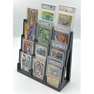 Imagem de Placa de cartão classificado e visor de torre resistente com carregador superior - Compatível com a maioria das placas, incluindo CGC, PSA, BCCG, CC&G; CCG, CGA - Comporta 12 placas ou carregadores