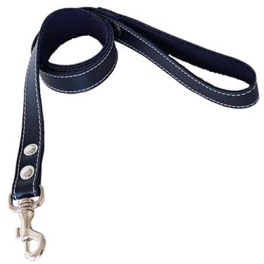 Imagem de Guia Para Coleira de Cachorro em Couro Reforçada Cães Pet 100cm - CREP