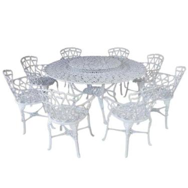 Imagem de Conjunto de Jardim Modelo Viena Mesa Giratória 1,50m Cadeiras Alumínio