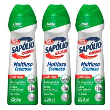 Imagem de KIT 3 Sapólio Radium Cremoso Bombril Limão