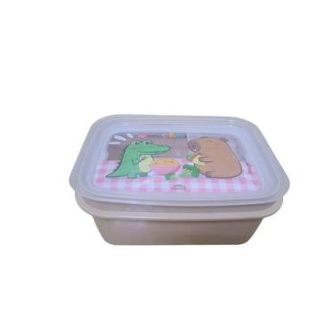 Imagem de Lancheira Escolar Marmita Capivara Infantil Divisória 850ml - Plasútil