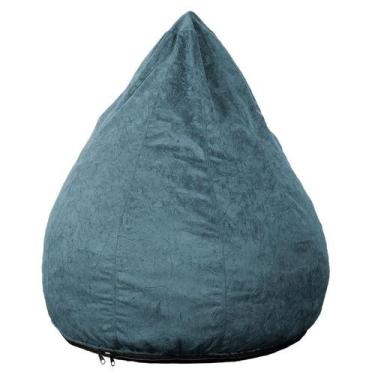 Imagem de Puff Confort Pera Suede Azul 90 cm - Quickbrasil