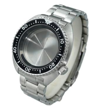 Imagem de FEIYASHI Caixa de relógio masculina luxuosa de aço de mergulho 316L de 45 mm, vidro de safira à prova d'água, 100 m, para peças de relógio de movimento NH35 NH36 NH34, NH35 Movimento + Anel Capítulo