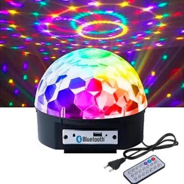 Imagem de Bola De Balada Iluminação Festa Giratória Colorida Controle - Guiro