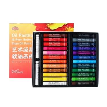 Imagem de Giz Pastel a Óleo 24/36/48 Cores com Bastões Brancos Extras – Textura Suave e Cores Vibrantes – Séries Clássica, Macaron e Morandi – Para Crianças, Estudantes e Artistas (Core de base, 26)