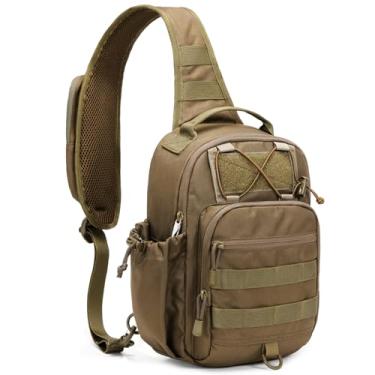 Imagem de HALOVIE Bolsa tiracolo tática antifurto RFID, bolsa de ombro militar com pacote de telefone, bolsa tiracolo EDC Molle para homens, Caqui, 31x21x13cm/11.8x8.3x5.1in