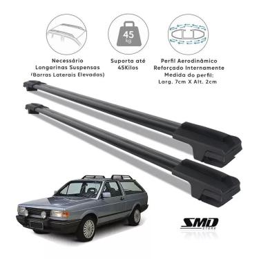 Imagem de Travessa Teto Larga Aluminio Preto Vw Antiga Parati Quadrada