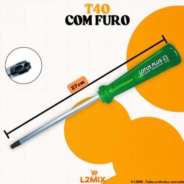 Imagem de Chave Torx Avulsa Lotus T8 T10 T15 T20 T25 T27 T30 T40 T45 com Furo Ca