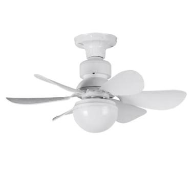 Imagem de Ventilador de Teto 60W LED Lâmpada Controle Remoto Luminária Economica de Energia 6 lâminas Bivolt(4 (42cm 60w))