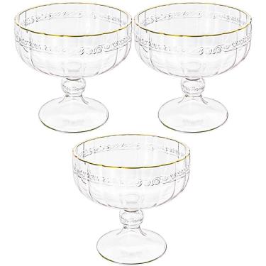Imagem de Taça Sobremesa Em Cristal Imperial Fio Ouro 200Ml 3 Peças