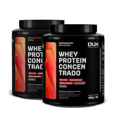 Imagem de Whey Protein Concentrado Butter Cookies + Cookies 450g Cada – Contribui para o Ganho Muscular Hipertrofia – Dux Human Health