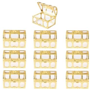 Imagem de Cabilock Caixa de doces mini baú do tesouro, 10 peças, caixa pequena vazada de lembrancinhas de festa para lembrancinhas de casamento, aniversário e Natal