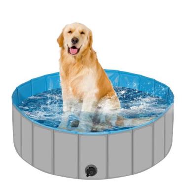 Imagem de Piscina para cães Makigahara de plástico dobrável para cães médios