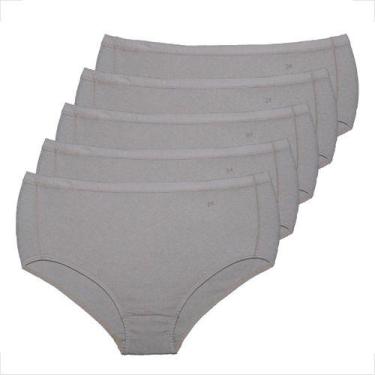 Imagem de Kit 5 Calçolas 100% Algodão Penteado Feminina Adulto Conforto - Básica