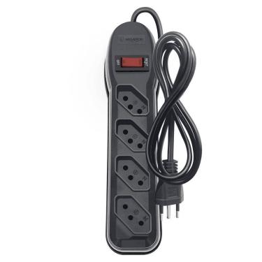 Imagem de Filtro De Linha Circuit Breaker 4 Tomadas Pp 3x0,75 1m Preto [f018]