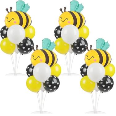 Imagem de 4 Sets Bee Baby Shower Party Balloons Stand Kit With Bumble Bee Foil Balloons Yellow Black White Honey Party Balloon Centerpiece for Tables for Gender Reveal Sweet As CanBee Birthday Decorations