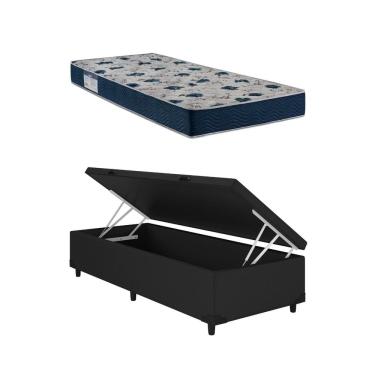 Imagem de Cama Box Baú Solteiro Preto ISO 60 D28 - Ortobom