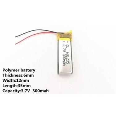 Imagem de Bateria 3.7v 300 Mah 6mm X12mm X35mm 2 Fios 601235 - bgb