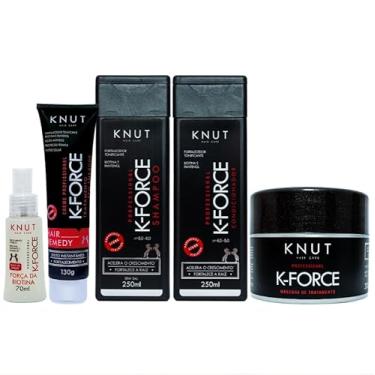 Imagem de Kit Knut Tratamento K-Force Reconstrução Força Biotina Máscara 300g 5 Itens