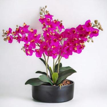 Imagem de Arranjo de Mesa Flores Orquideas Cor Fúcsia Vaso Grande - La Caza Stor