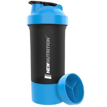Imagem de Coqueteleira Smart 3 Partes 600ml Preta com Tampa Azul NEWNUTRITION, S
