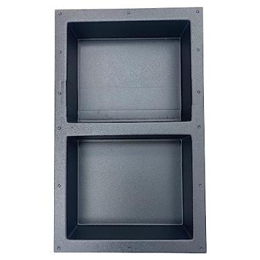 Imagem de Novalinea Nicho de chuveiro retangular pronto para azulejo – Prateleiras duplas iguais de 71 cm x 43 cm – Feito nos EUA – Armazenamento embutido para banheiro