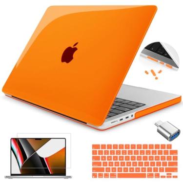 Imagem de Teryeefi Capa para MacBook Pro 14 polegadas versão 2023 2022 2021 modelo A2992 A2918 A2779 A2442, capa rígida de plástico com película de teclado para MacBook Pro 14 polegadas M3 M2 M1 Pro com Touch