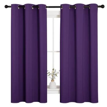 Imagem de Cortinas Blackout NICETOWN com isolamento térmico 42x160cm roxas