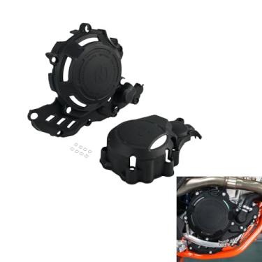 Imagem de NICECNC Protetor de motor preto 4T compatível com KTM EXC-F 250/350 2017-2023 XCF-W 350 2020-2022 compatível com Husqvarna FE 250/350 2017-2023 Ver instalação