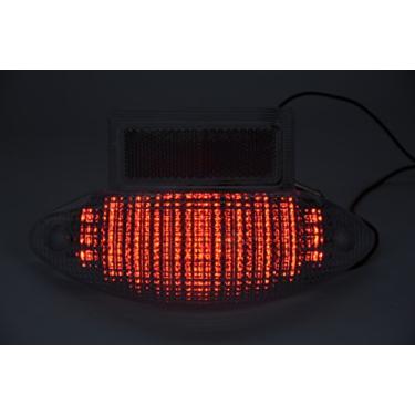 Imagem de Topzone Lighting Luzes traseiras de LED para motocicleta, luz traseira de freio com luz de seta integrada, indicadores de luz de placa de licença para Suzuki 1999-2007 GSXR1300, 03-06 Katana 600, 03