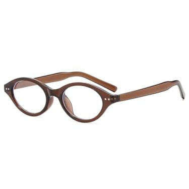 Imagem de Óculos de sol femininos com armação pequena e proteção solar retrô, armação antiluz azul (C9)