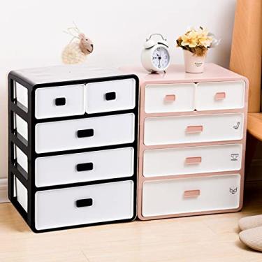 Imagem de Acouto Gabinete de Armazenamento de Roupas íntimas de 4 Camadas Elegante Com Gavetas de Fácil Acesso e Impressão de Padrão de Moda para Organizar Sutiãs, Calcinhas e Meias (Rosa)