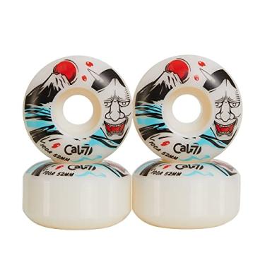 Imagem de Cal 7 Catch-22 rodas de skate, 52 mm e 100A, design preto e branco, ótimo para truques, rua e mais (cebola branca)
